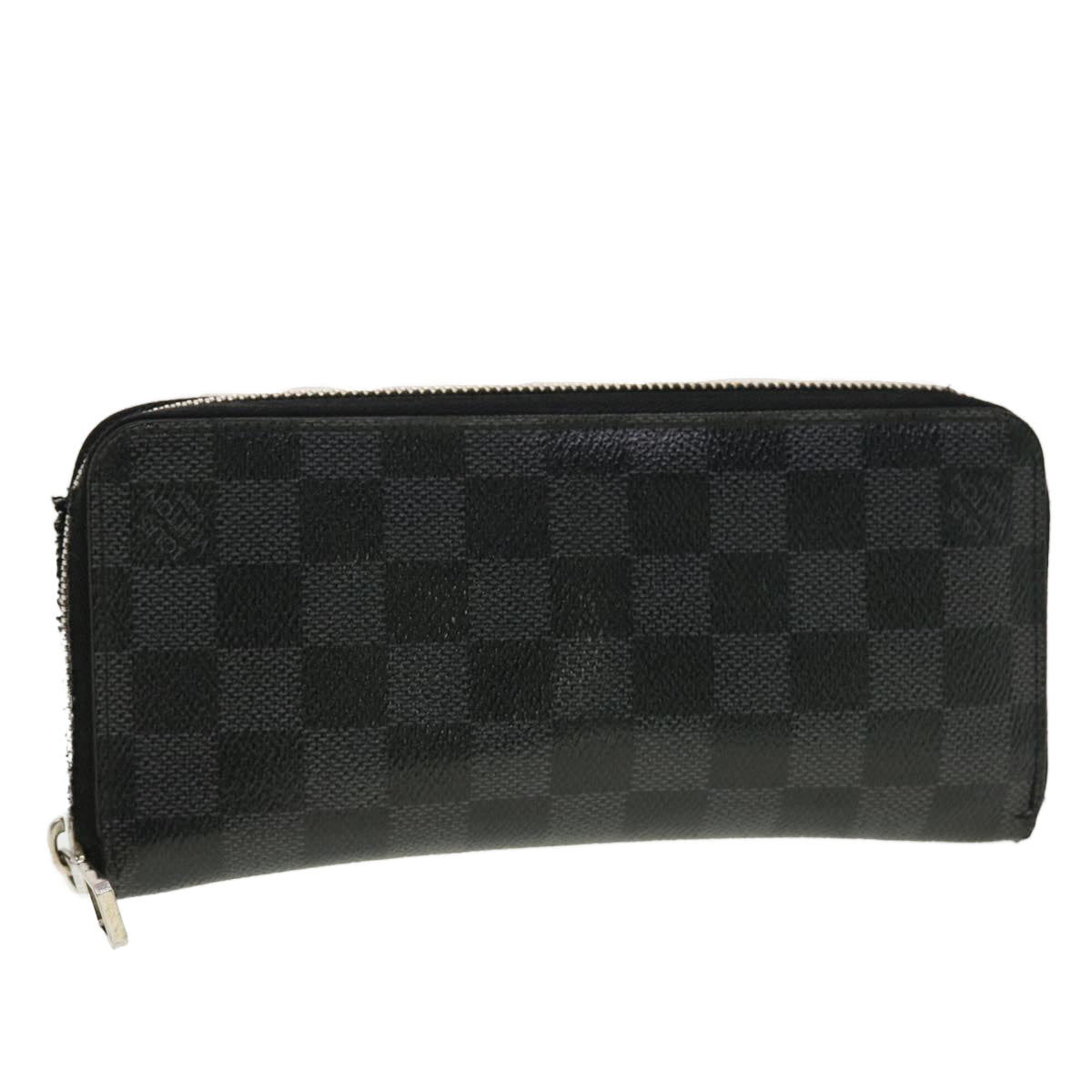 LOUIS VUITTON Damier Graphite Zippy Wallet Vertical N63095 LV Auth 42471