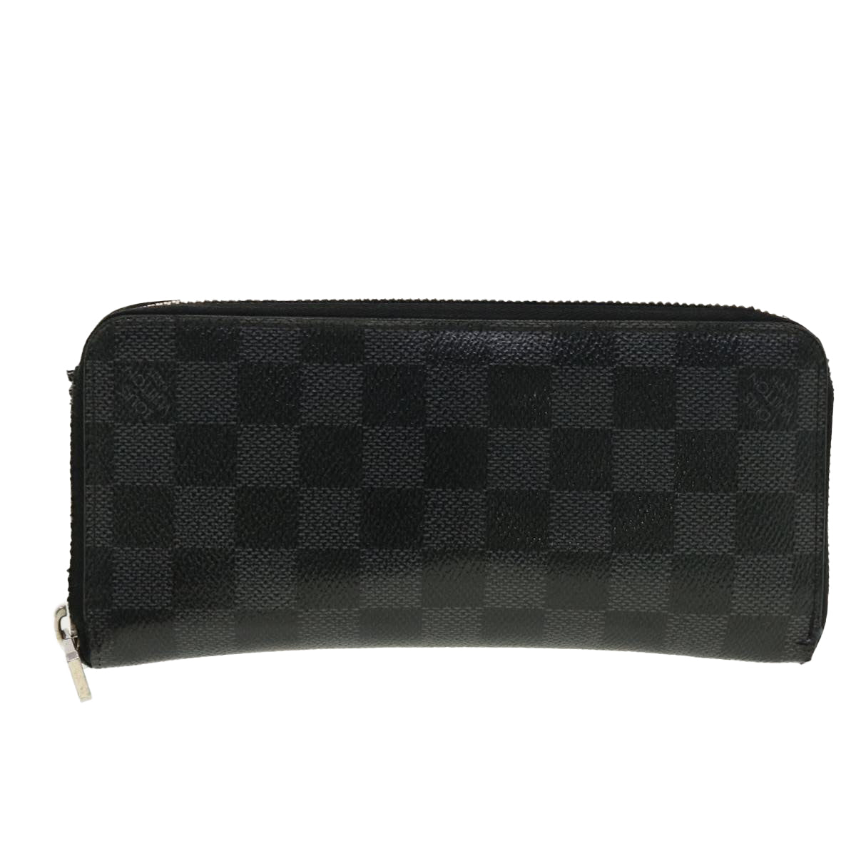 LOUIS VUITTON Damier Graphite Zippy Wallet Vertical N63095 LV Auth 42471