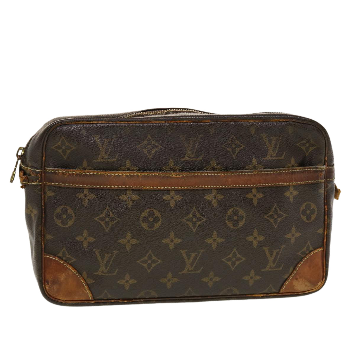 LOUIS VUITTON Monogram Compiegne 28 Clutch Bag M51845 LV Auth 42507