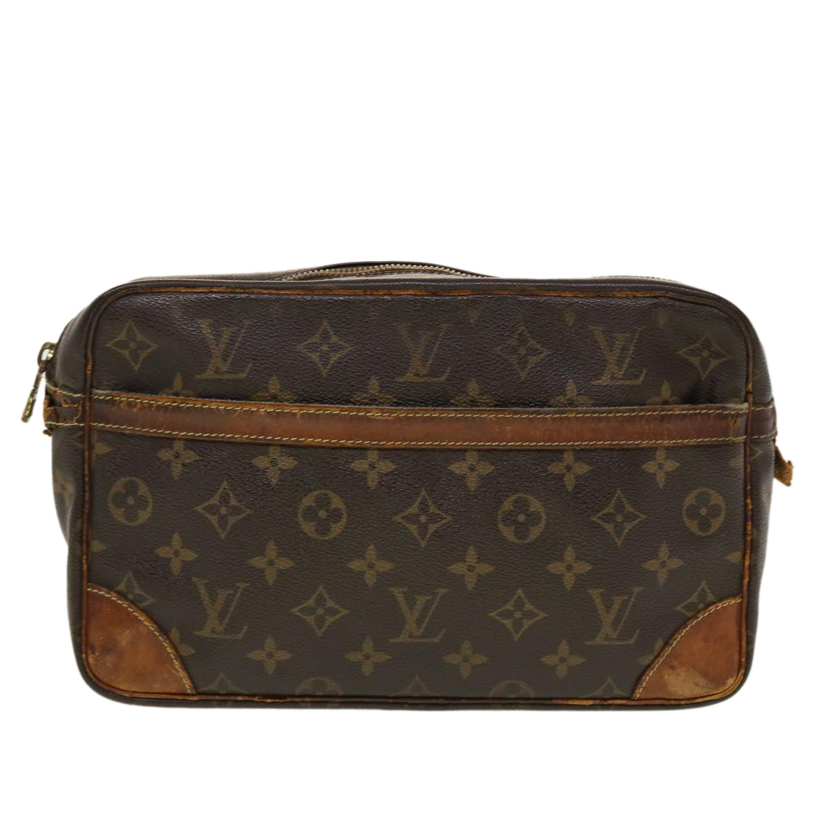 LOUIS VUITTON Monogram Compiegne 28 Clutch Bag M51845 LV Auth 42507