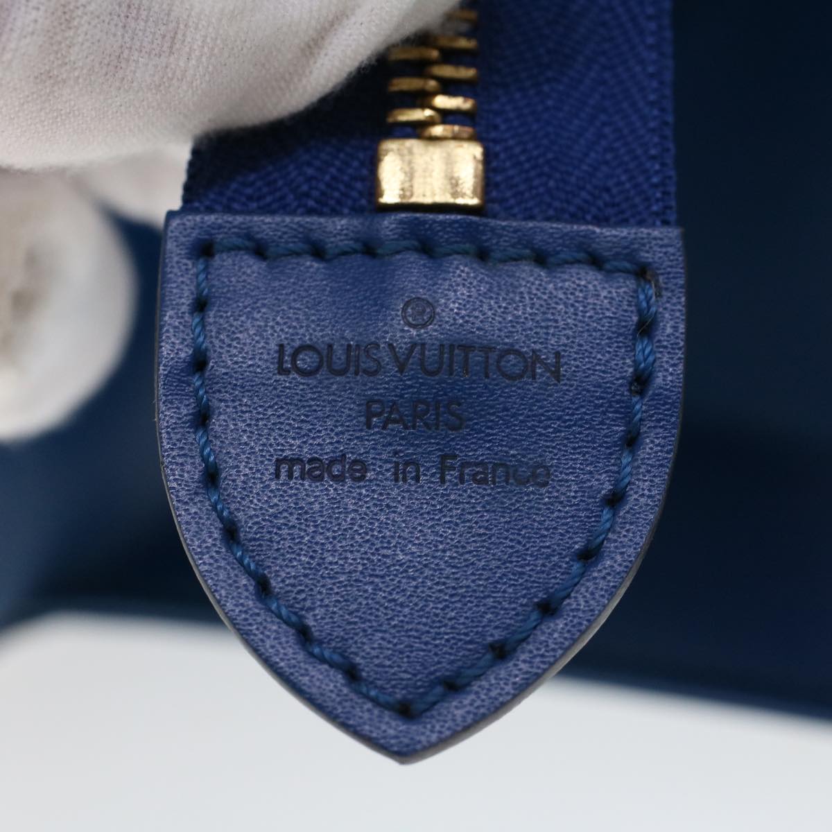 LOUIS VUITTON Epi Sac Triangle Hand Bag Blue M52095 LV Auth 42528