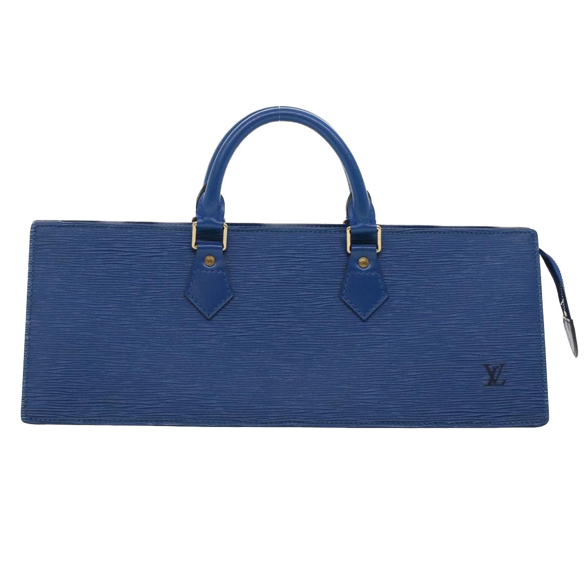 LOUIS VUITTON Epi Sac Triangle Hand Bag Blue M52095 LV Auth 42528