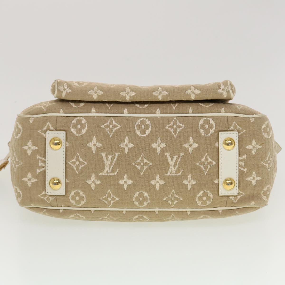 LOUIS VUITTON Monogram Sabbia Cabas MM Hand Bag Beige M93495 LV Auth 42529