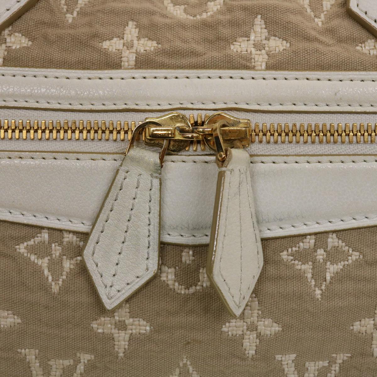 LOUIS VUITTON Monogram Sabbia Cabas MM Hand Bag Beige M93495 LV Auth 42529