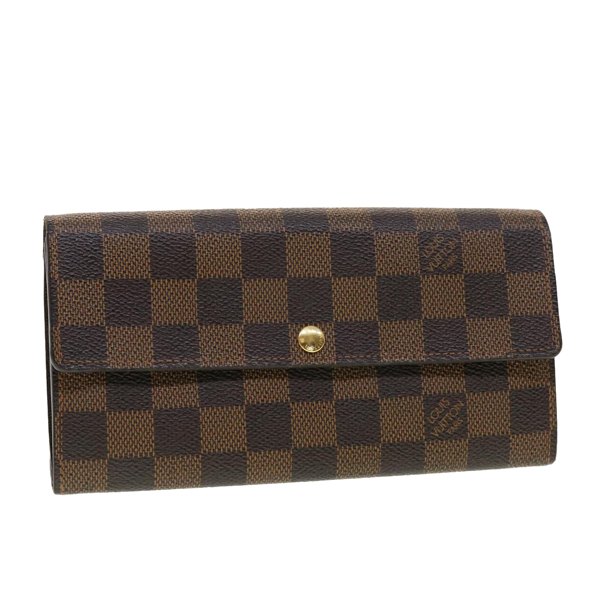 LOUIS VUITTON Damier Ebene Portefeuille Sarah Long Wallet N61734 LV Auth 42565