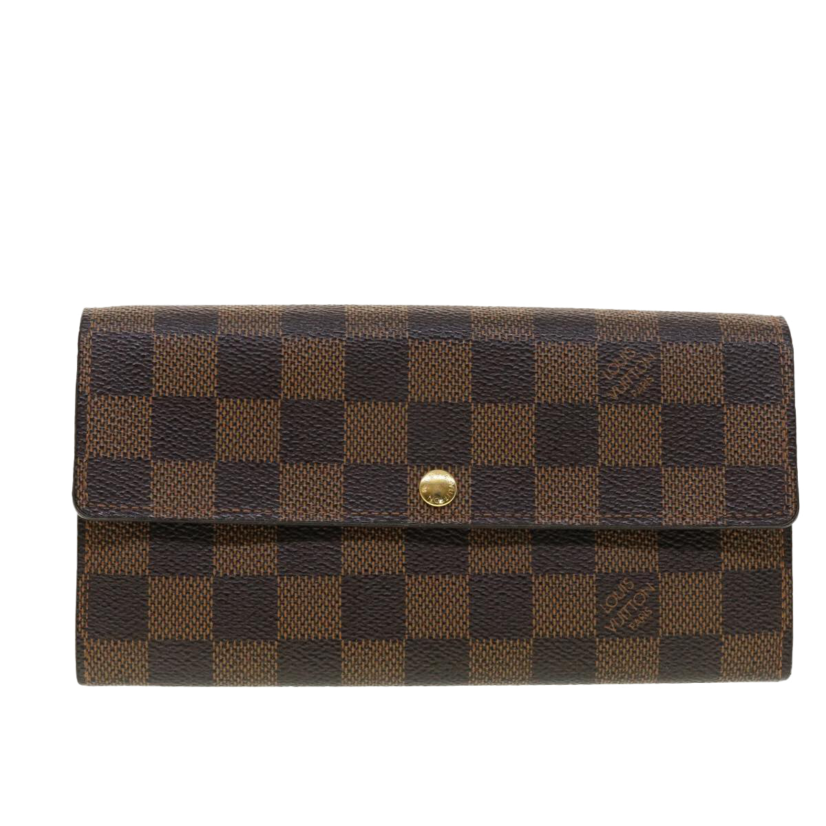 LOUIS VUITTON Damier Ebene Portefeuille Sarah Long Wallet N61734 LV Auth 42565