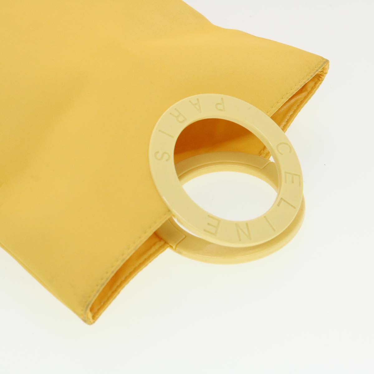 CELINE Hand Bag Nylon Yellow Auth 42583