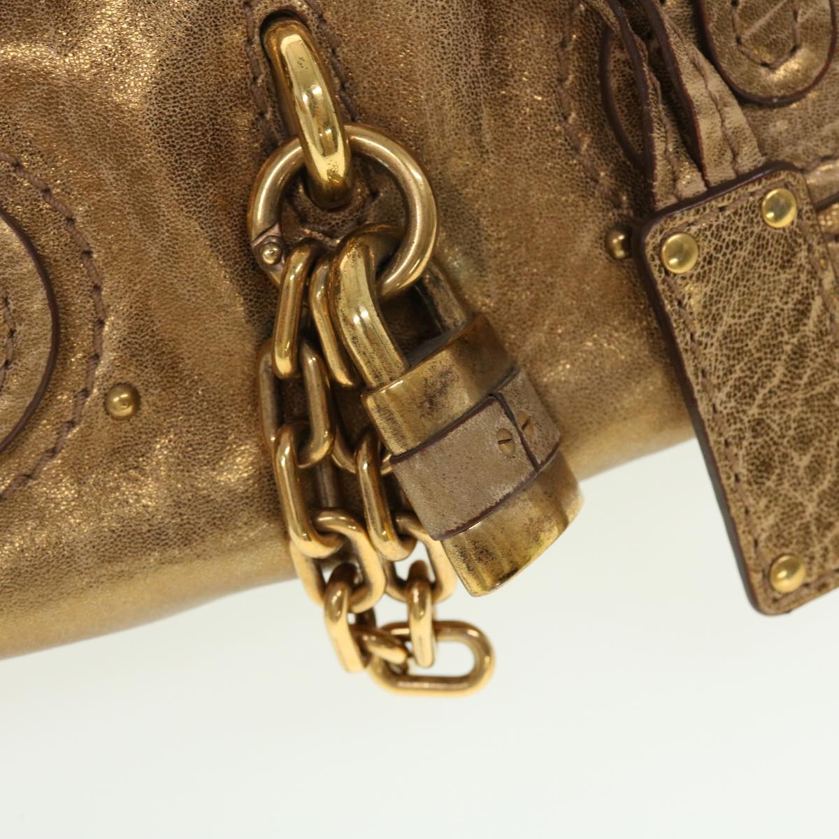 Chloe Paddington Hand Bag Leather Gold 0207515366 Auth 42584