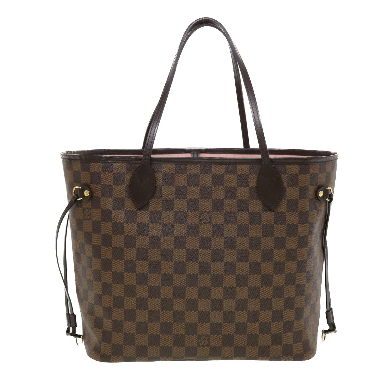 LOUIS VUITTON Damier Ebene Rose valerine Neverfull MM ToteBag N41603 Auth 42621 - 0