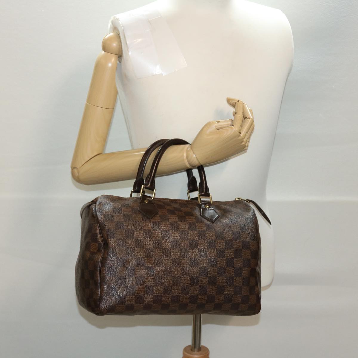 LOUIS VUITTON Damier Ebene Speedy 30 Hand Bag N41364 LV Auth 42624