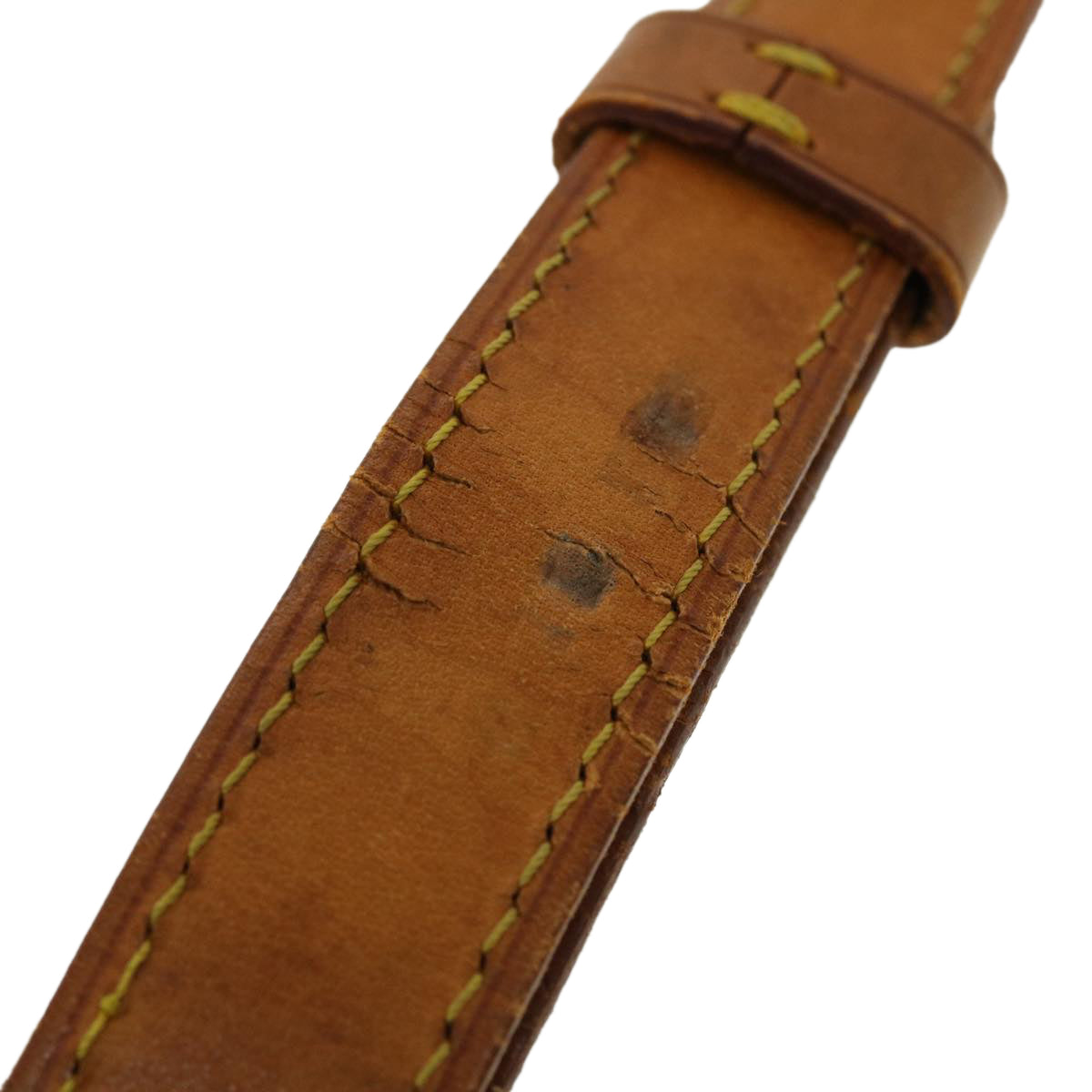LOUIS VUITTON Shoulder Strap Leather 31.5""-39.4"" Beige LV Auth 42691
