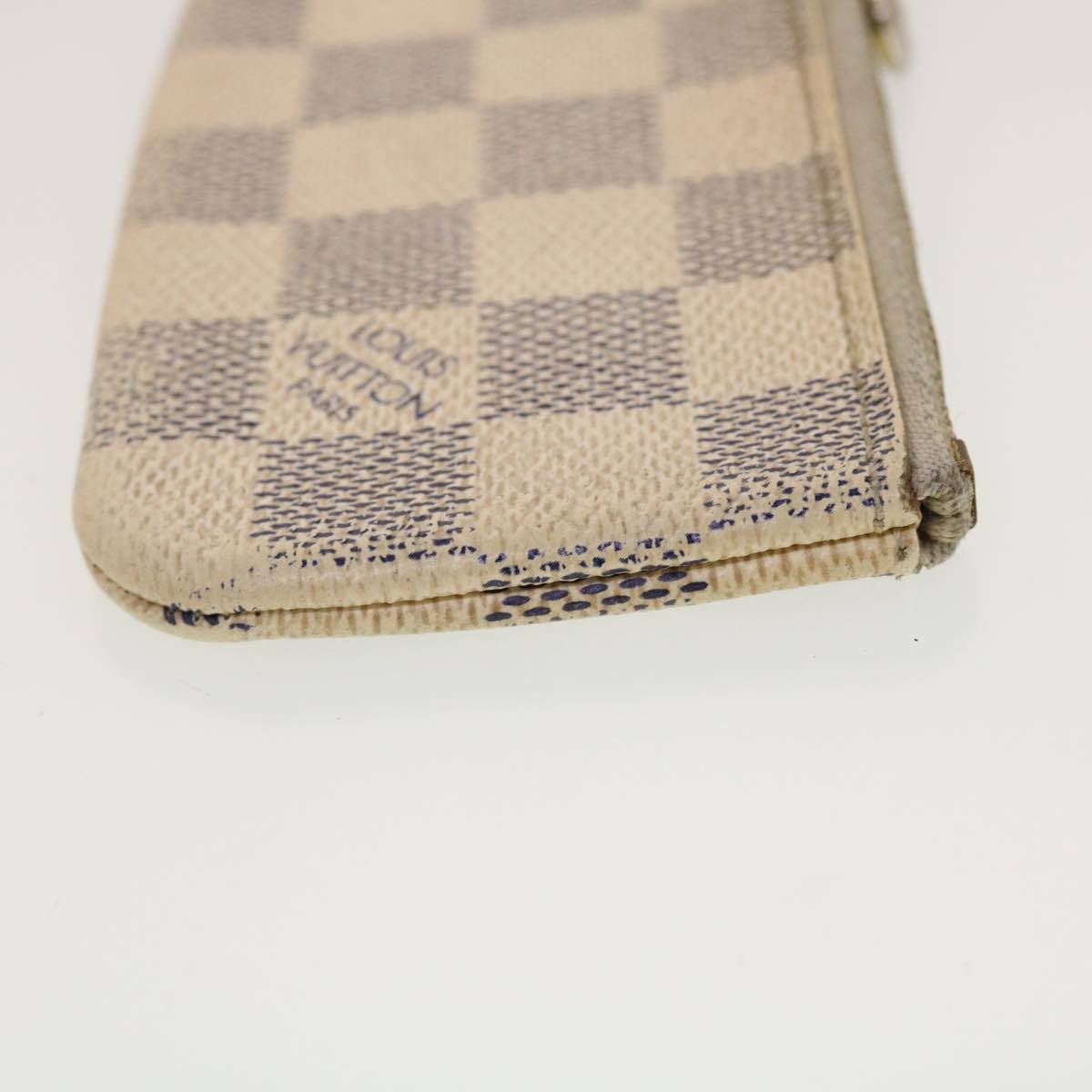 LOUIS VUITTON Damier Azur Pochette Cles Coin Purse N62659 LV Auth 42702