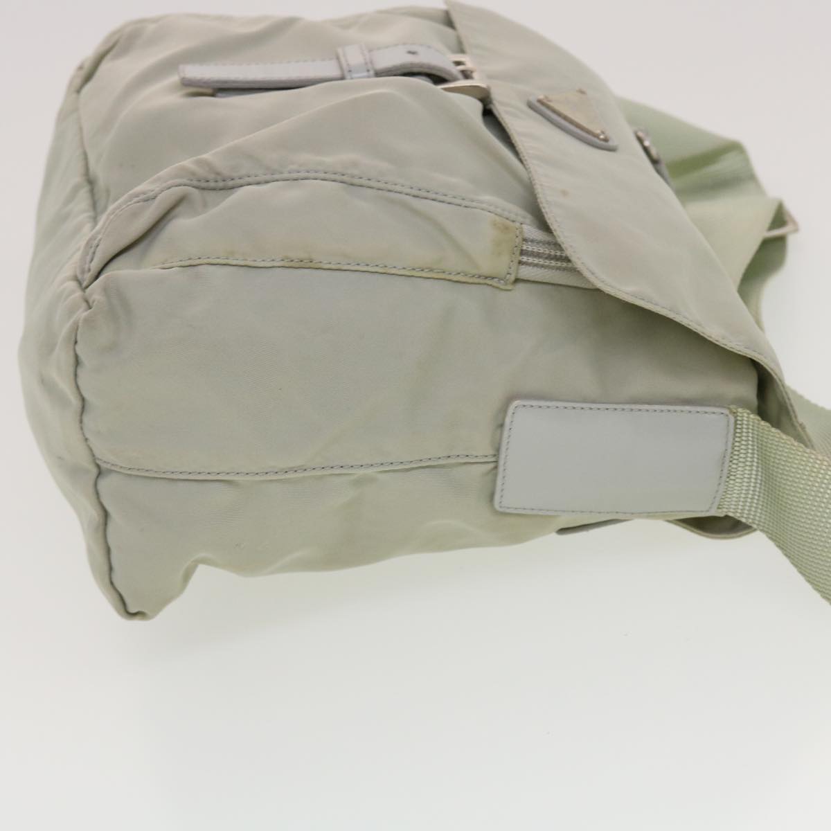 PRADA Shoulder Bag Nylon Gray Auth 42714