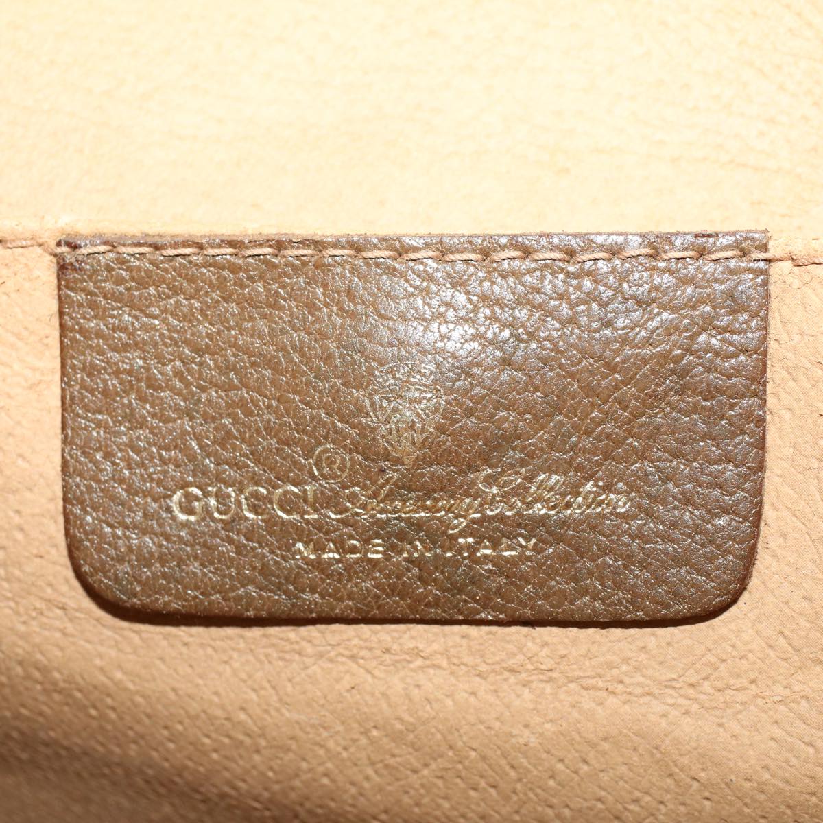 GUCCI GG Canvas Web Sherry Line Clutch Bag PVC Leather Beige Red Green 42716