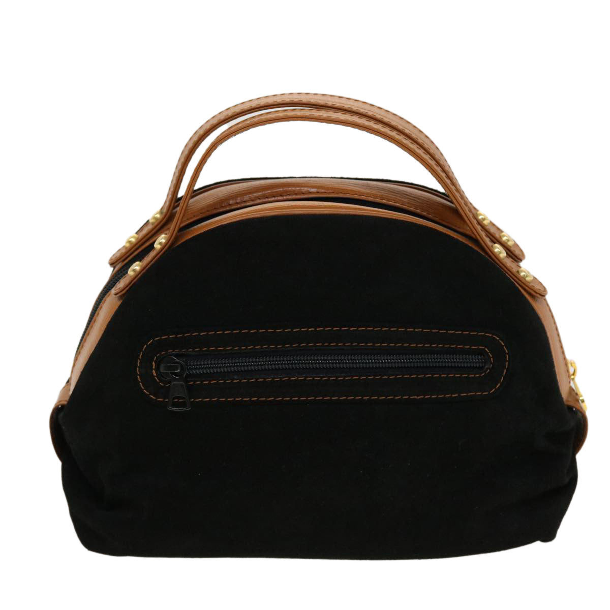 VALENTINO Hand Bag Suede Black Auth 42728 - 0