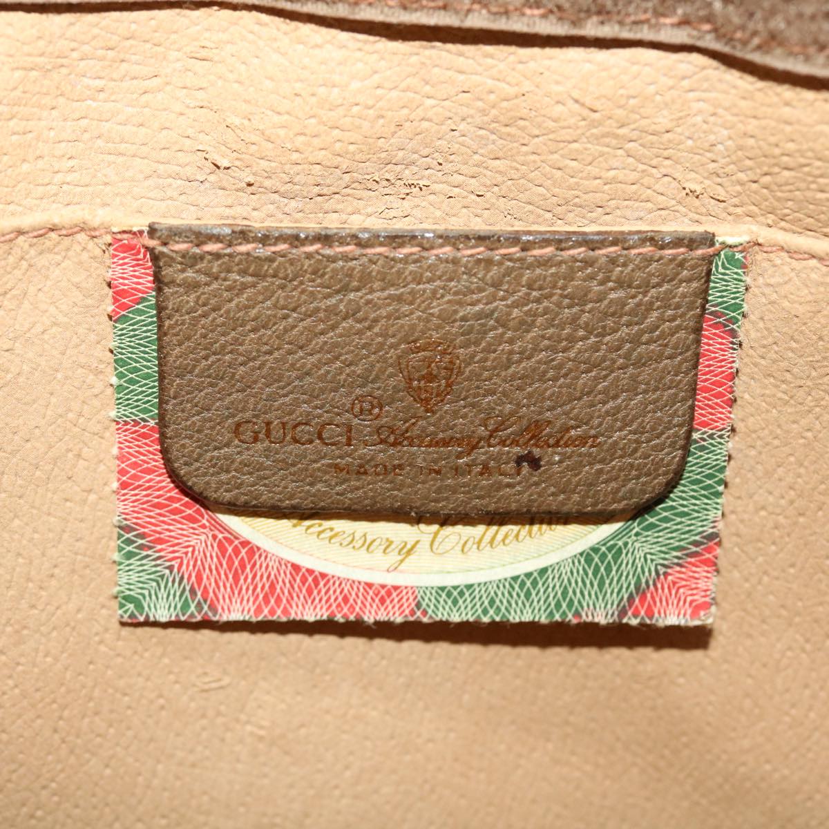 GUCCI GG Canvas Web Sherry Line Clutch Bag Beige Red Green 8901033 Auth 42746