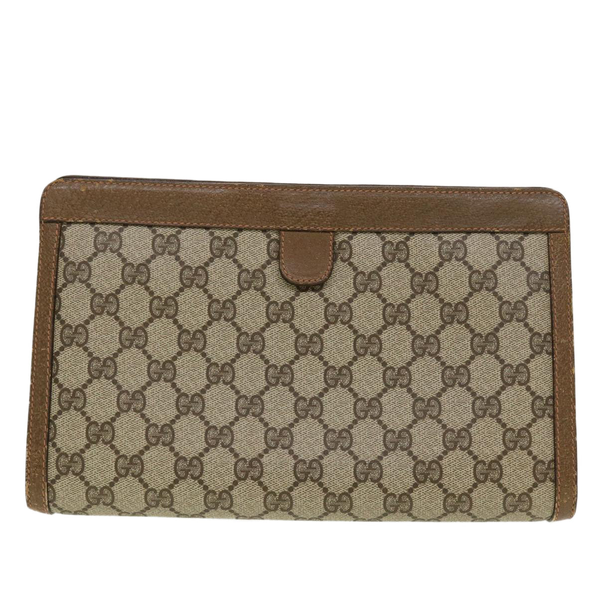 GUCCI GG Canvas Web Sherry Line Clutch Bag Beige Red Green 8901033 Auth 42746 - 0