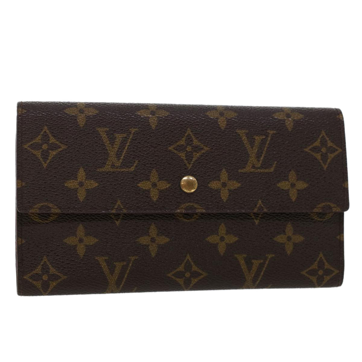 LOUIS VUITTON Monogram Portefeuille International Long Wallet M61217 Auth 42753