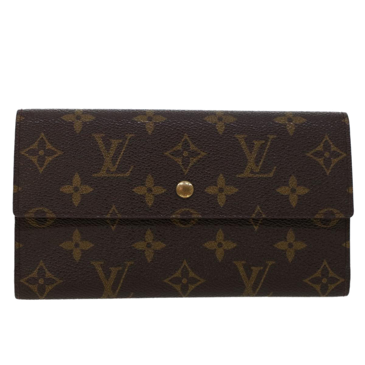 LOUIS VUITTON Monogram Portefeuille International Long Wallet M61217 Auth 42753