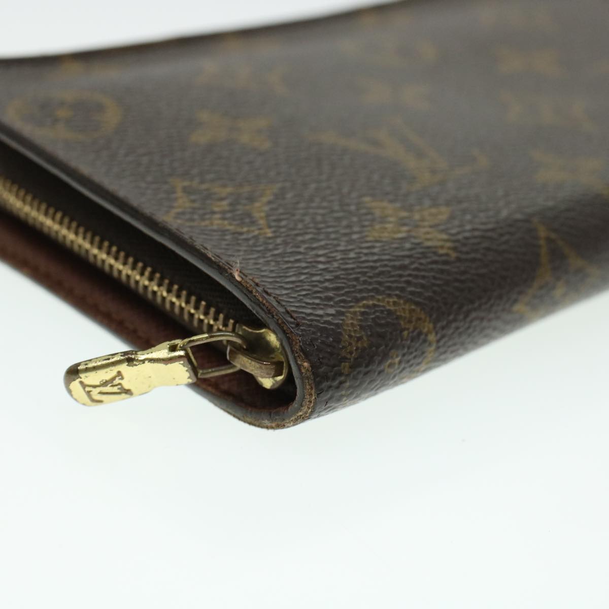 LOUIS VUITTON Monogram Porte Monnaie Zip Long Wallet M61727 LV Auth 42755