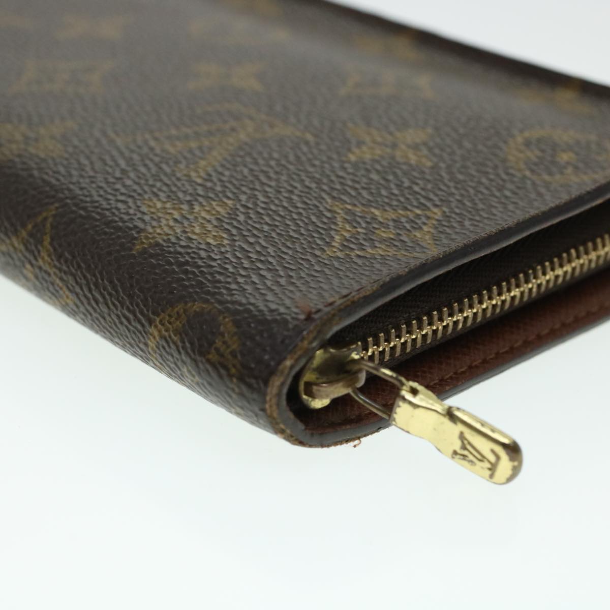 LOUIS VUITTON Monogram Porte Monnaie Zip Long Wallet M61727 LV Auth 42755