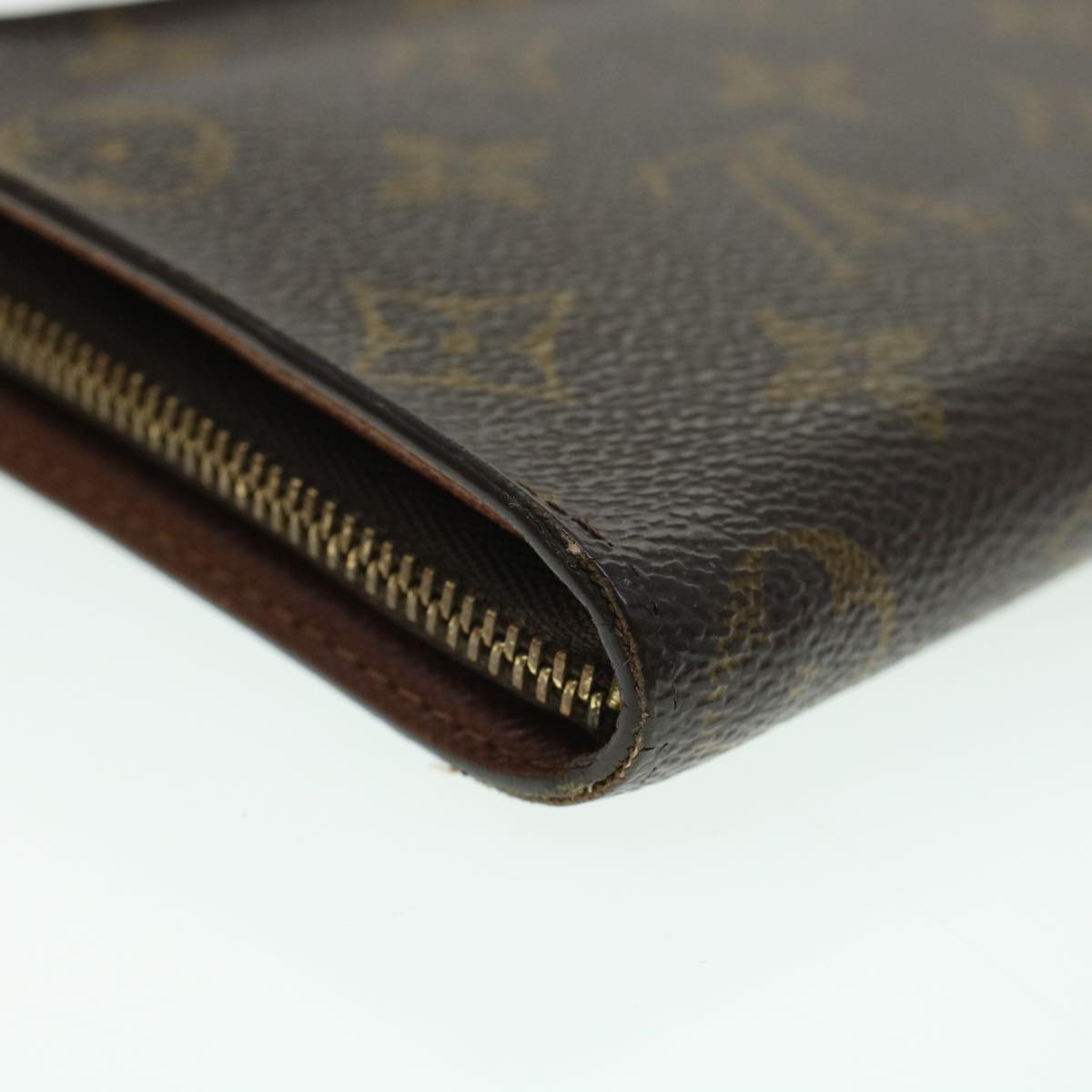 LOUIS VUITTON Monogram Porte Monnaie Zip Long Wallet M61727 LV Auth 42755