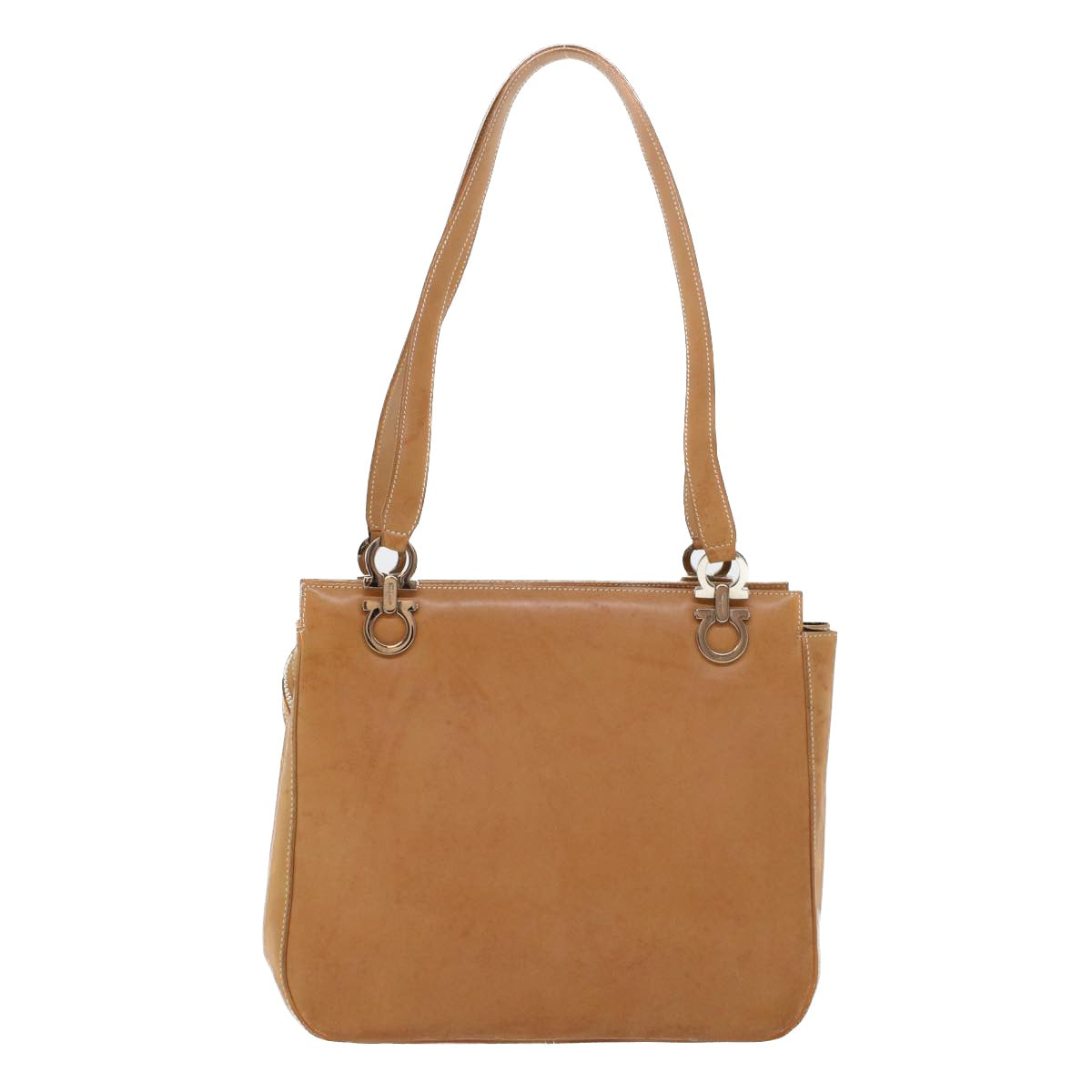 Salvatore Ferragamo Hand Bag Leather Beige Auth 42757 - 0