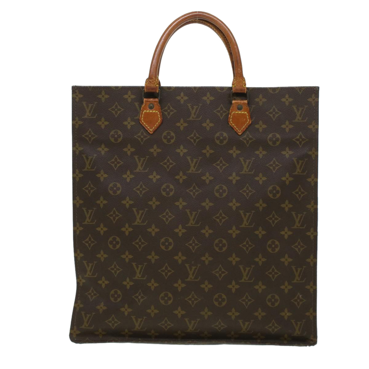 LOUIS VUITTON Monogram Sac Plat Hand Bag M51140 LV Auth 42763