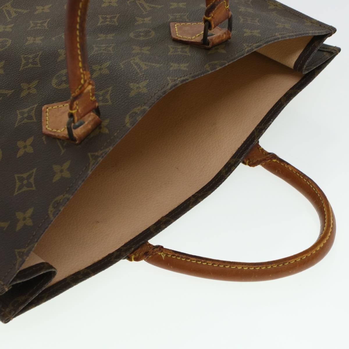 LOUIS VUITTON Monogram Sac Plat Hand Bag M51140 LV Auth 42763