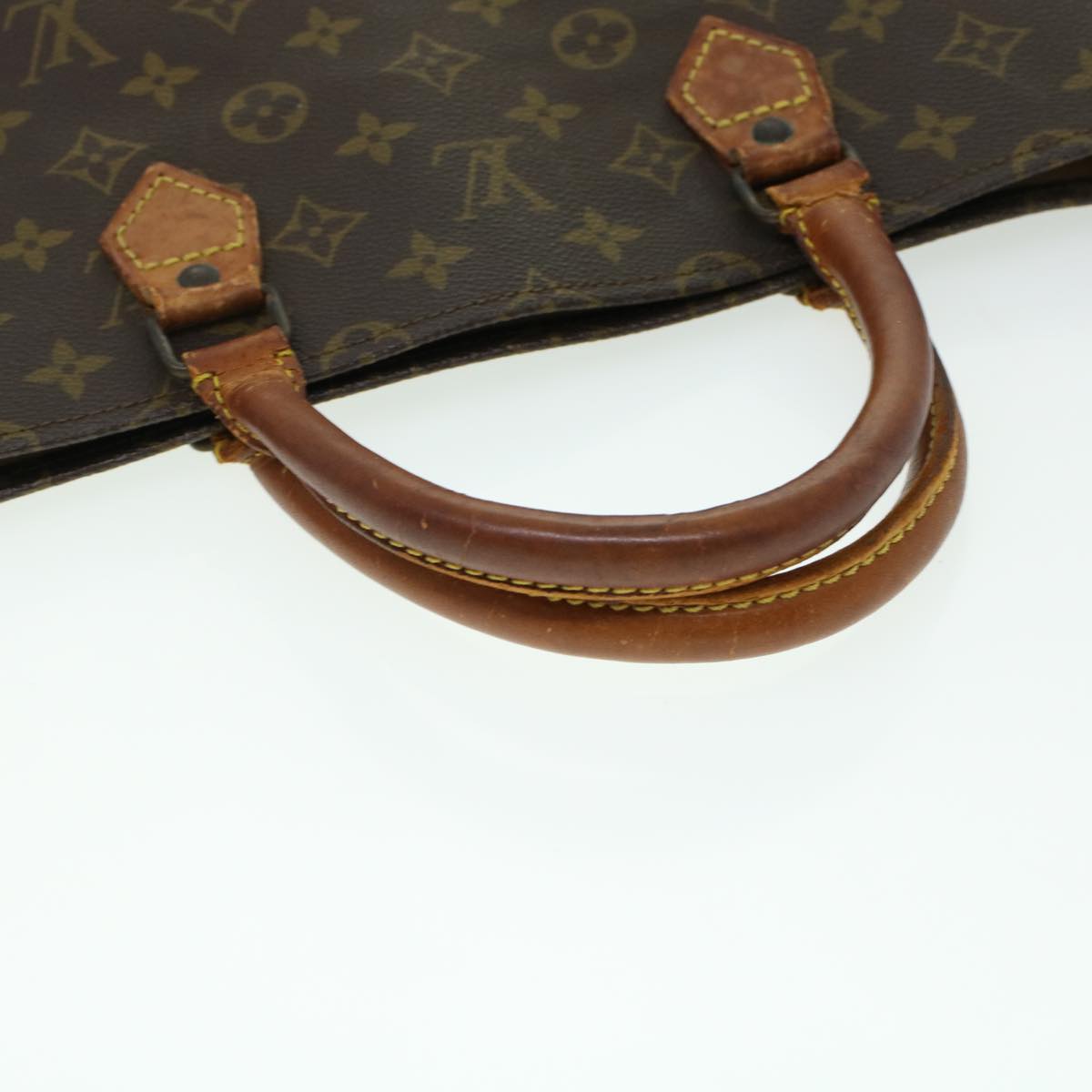 LOUIS VUITTON Monogram Sac Plat Hand Bag M51140 LV Auth 42763