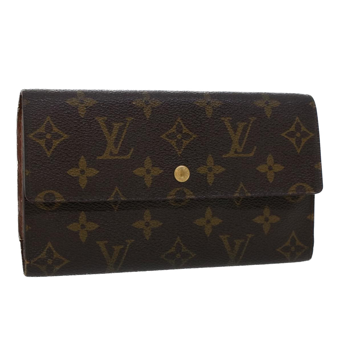 LOUIS VUITTON Monogram Portefeuille International Long Wallet M61217 Auth 42768