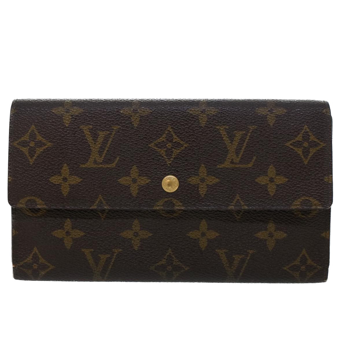 LOUIS VUITTON Monogram Portefeuille International Long Wallet M61217 Auth 42768