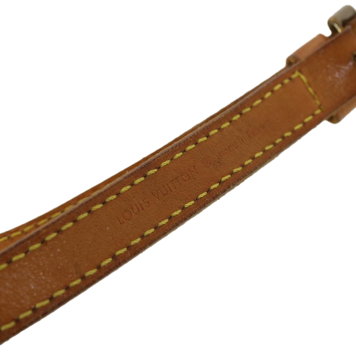 LOUIS VUITTON Shoulder Strap Leather 39.4""-46.1"" Beige LV Auth 42790