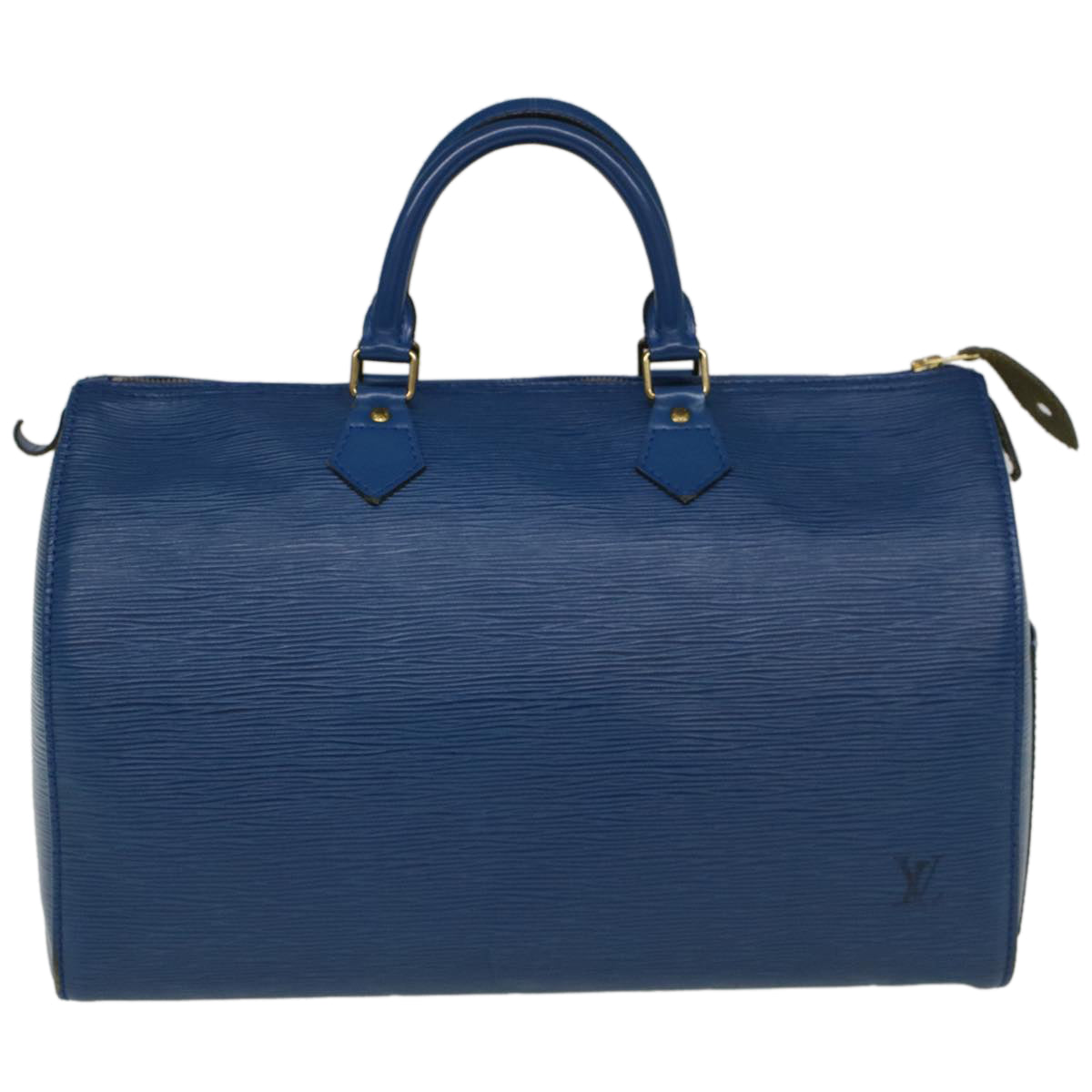 LOUIS VUITTON Epi Speedy 35 Hand Bag Blue M42995 LV Auth 42797