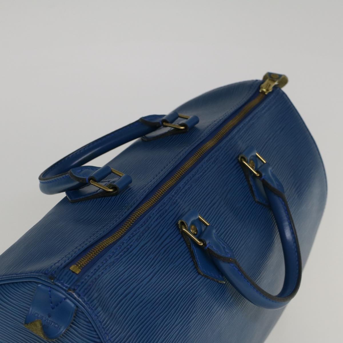 LOUIS VUITTON Epi Speedy 35 Hand Bag Blue M42995 LV Auth 42797