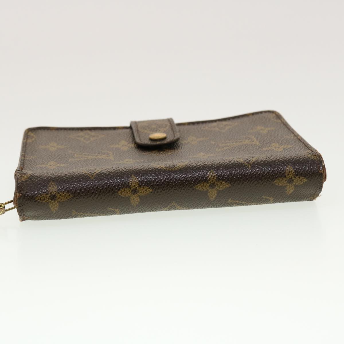 LOUIS VUITTON Monogram Porte Papier Zip Wallet M61207 LV Auth 42813