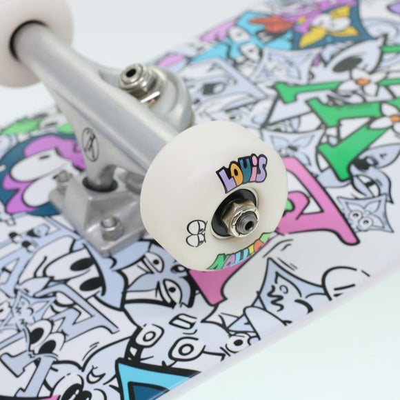 LOUIS VUITTON Monogram Comics Skateboard Maple Wood Steel GI0884 LV Auth 42822A