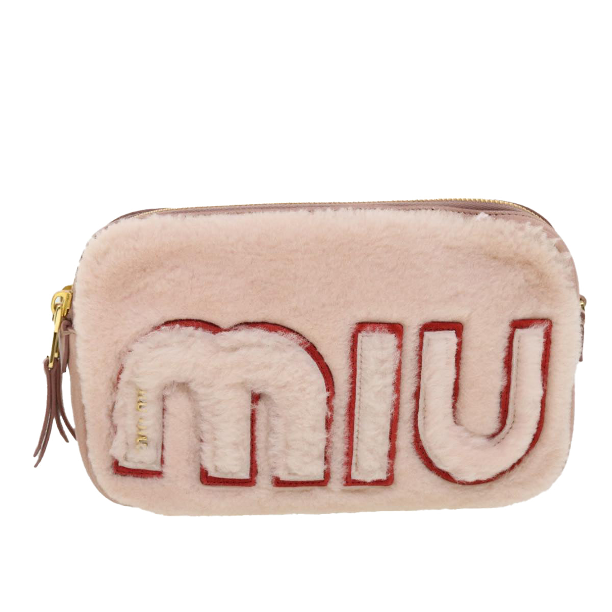 Miu Miu Shoulder Bag fur Pink Auth 42823A