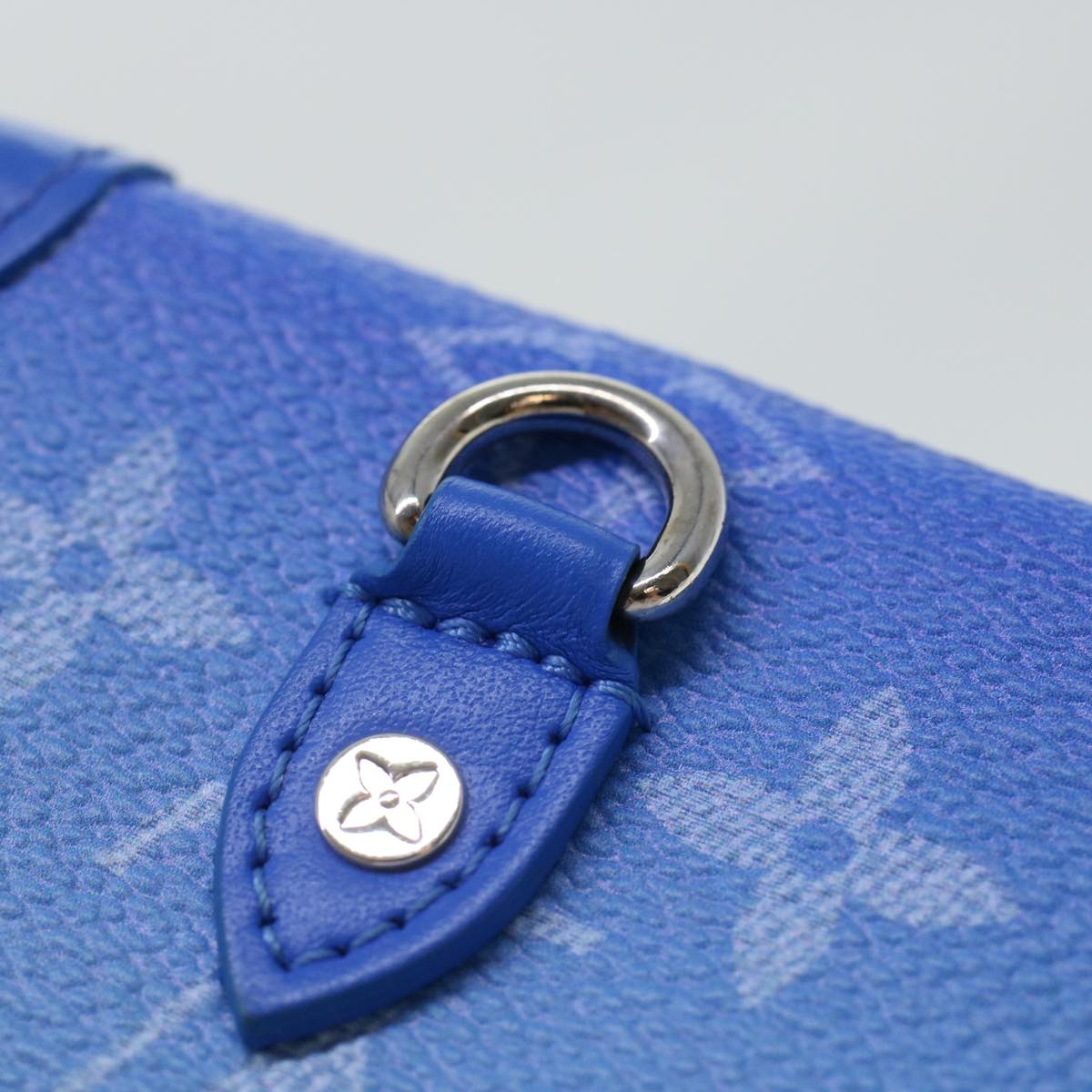 LOUIS VUITTON Monogram Clouds Soft Trunk Necklace Pouch Blue M45440 Auth 42825A