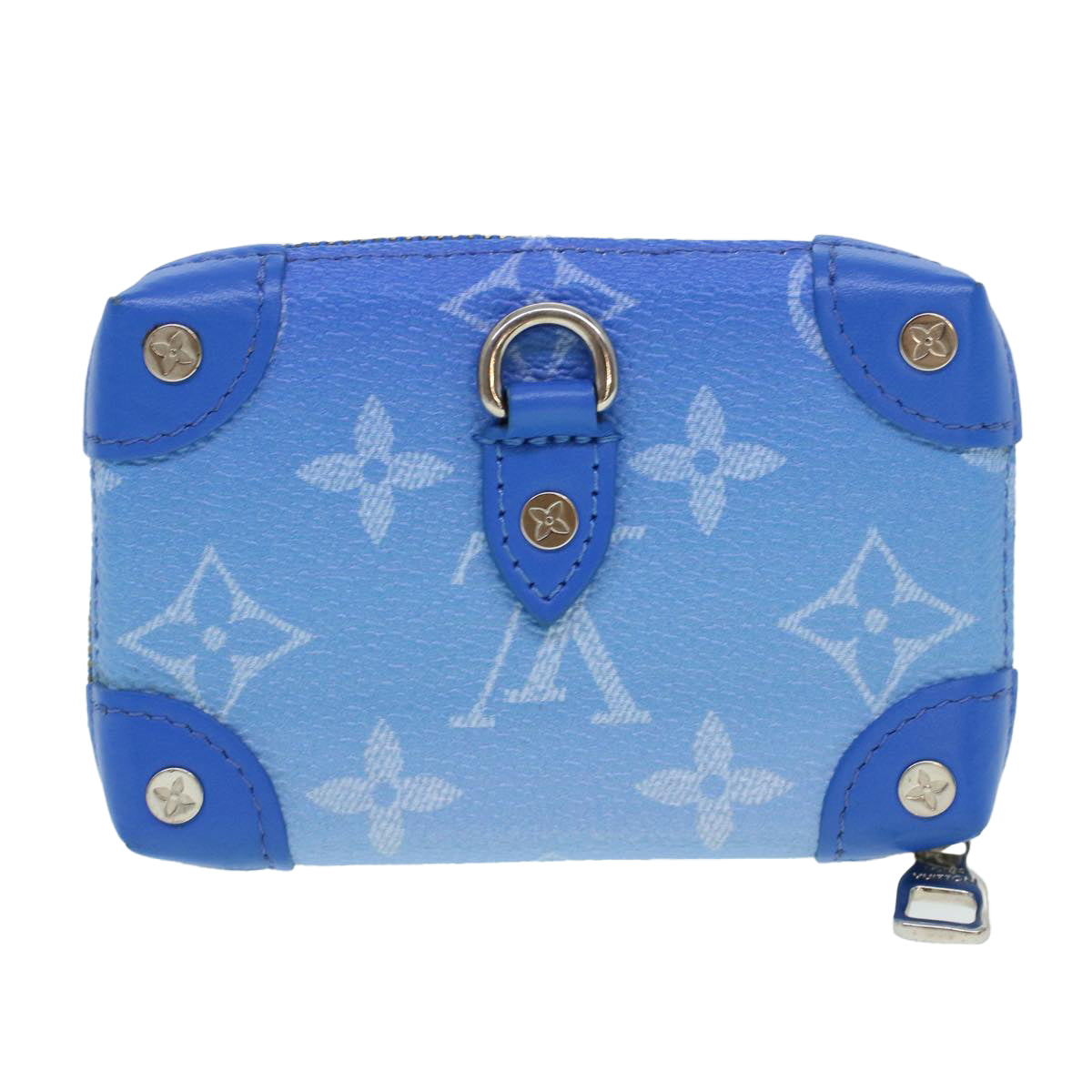 LOUIS VUITTON Monogram Clouds Soft Trunk Necklace Pouch Blue M45440 Auth 42825A - 0