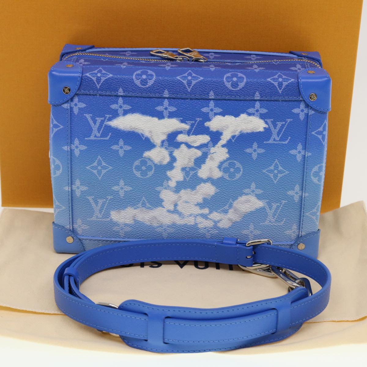 LOUIS VUITTON Monogram Clouds Soft Trunk Shoulder Bag Blue M45430 LV Auth 42826A