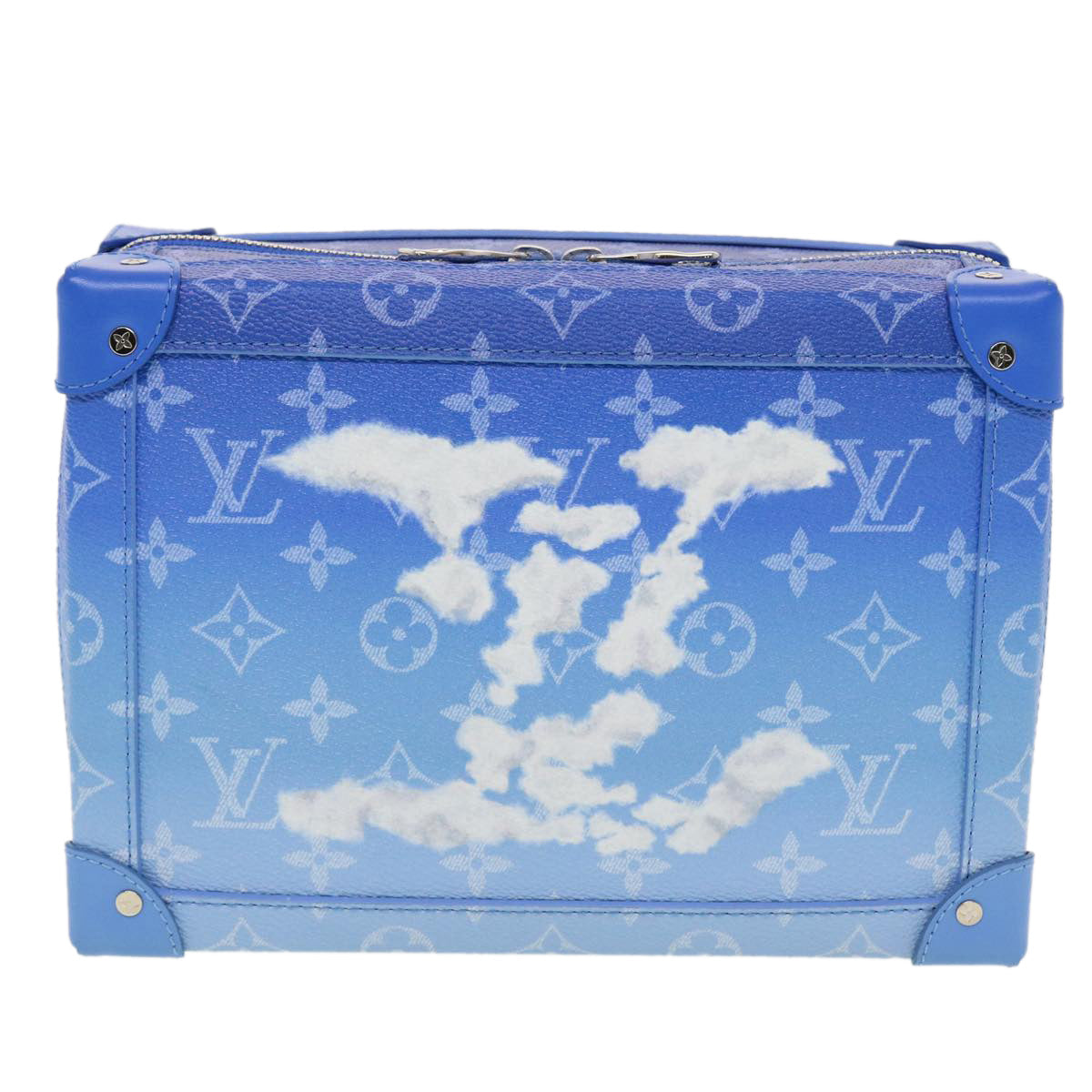 LOUIS VUITTON Monogram Clouds Soft Trunk Shoulder Bag Blue M45430 LV Auth 42826A