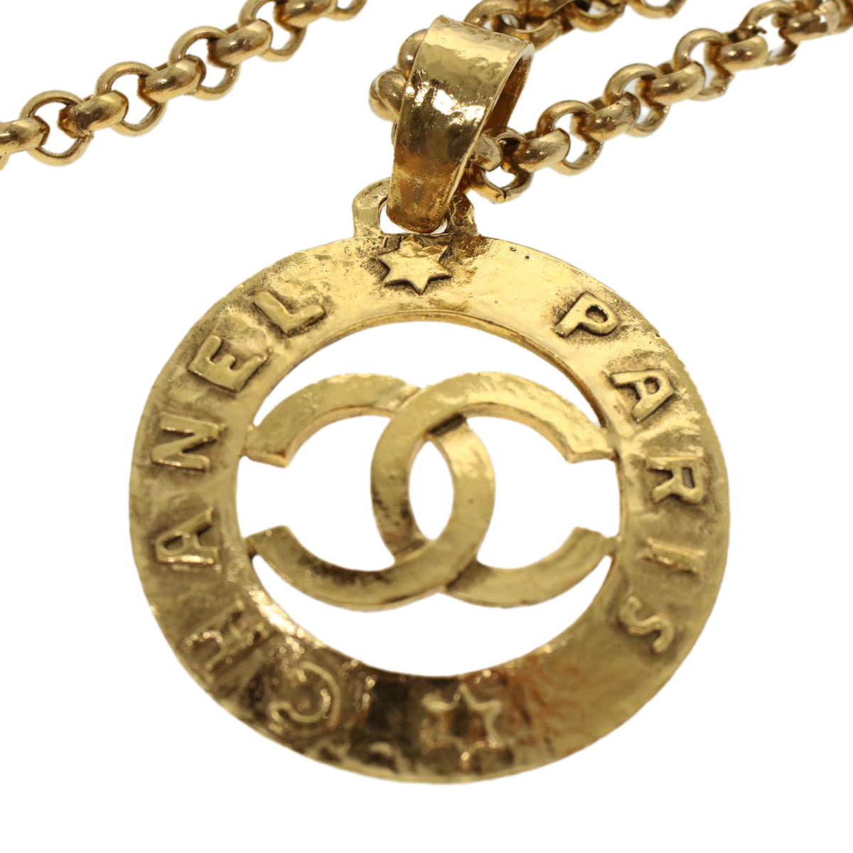 CHANEL Necklace Metal Gold Tone CC Auth 42836 - 0