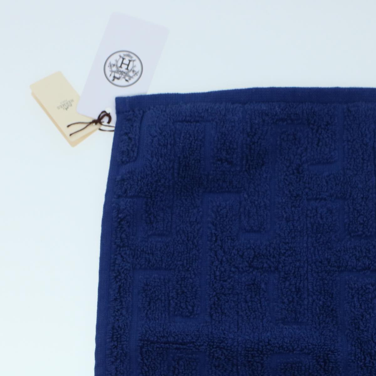 HERMES Towel Cotton Blue Navy Auth 42849