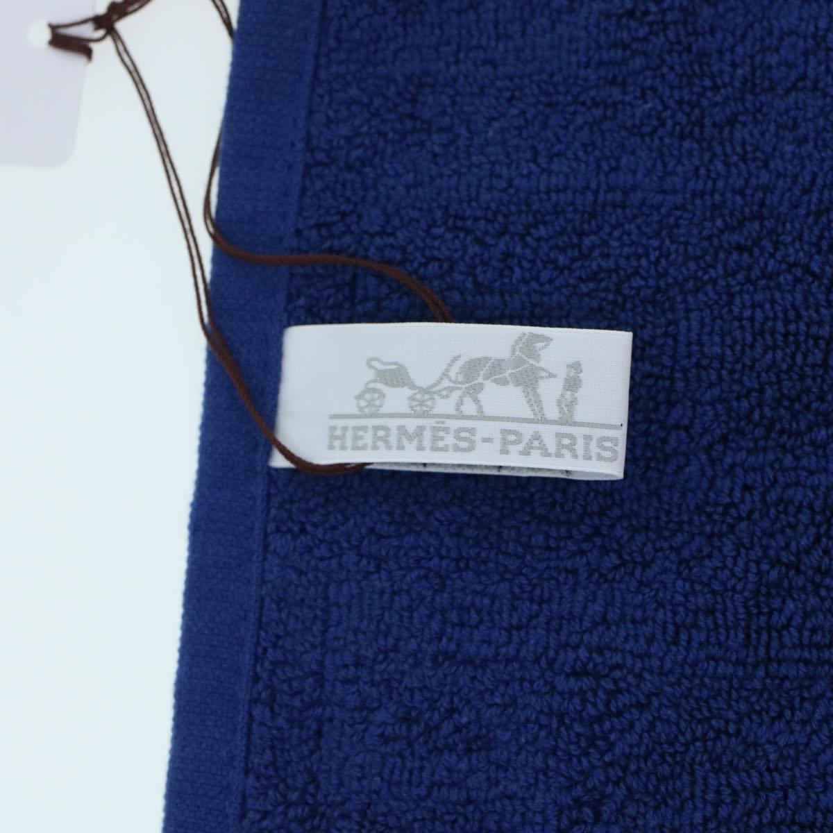 HERMES Towel Cotton Blue Navy Auth 42849
