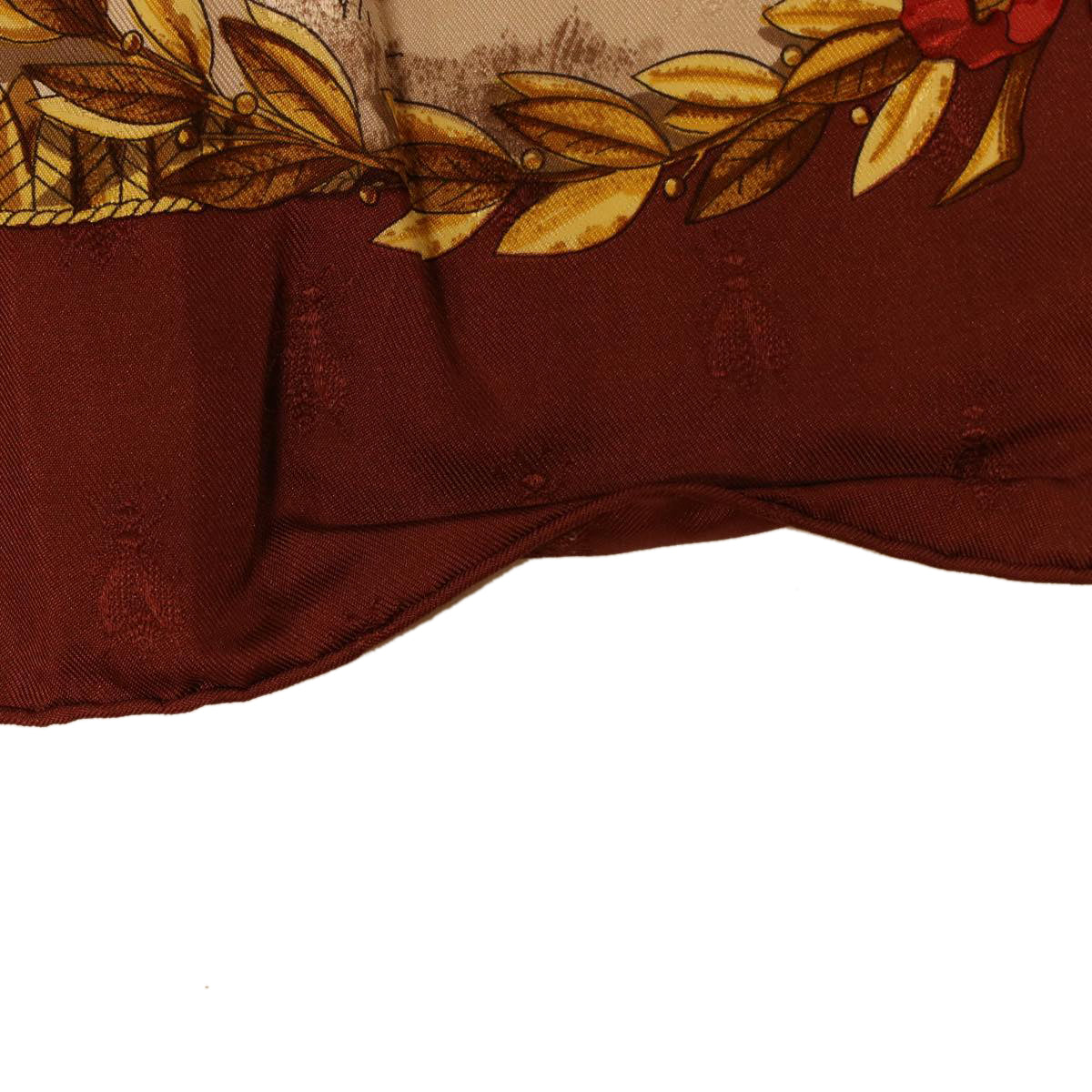 HERMES Carre 90 NAPOLEON Scarf Silk Wine Red Auth 42854