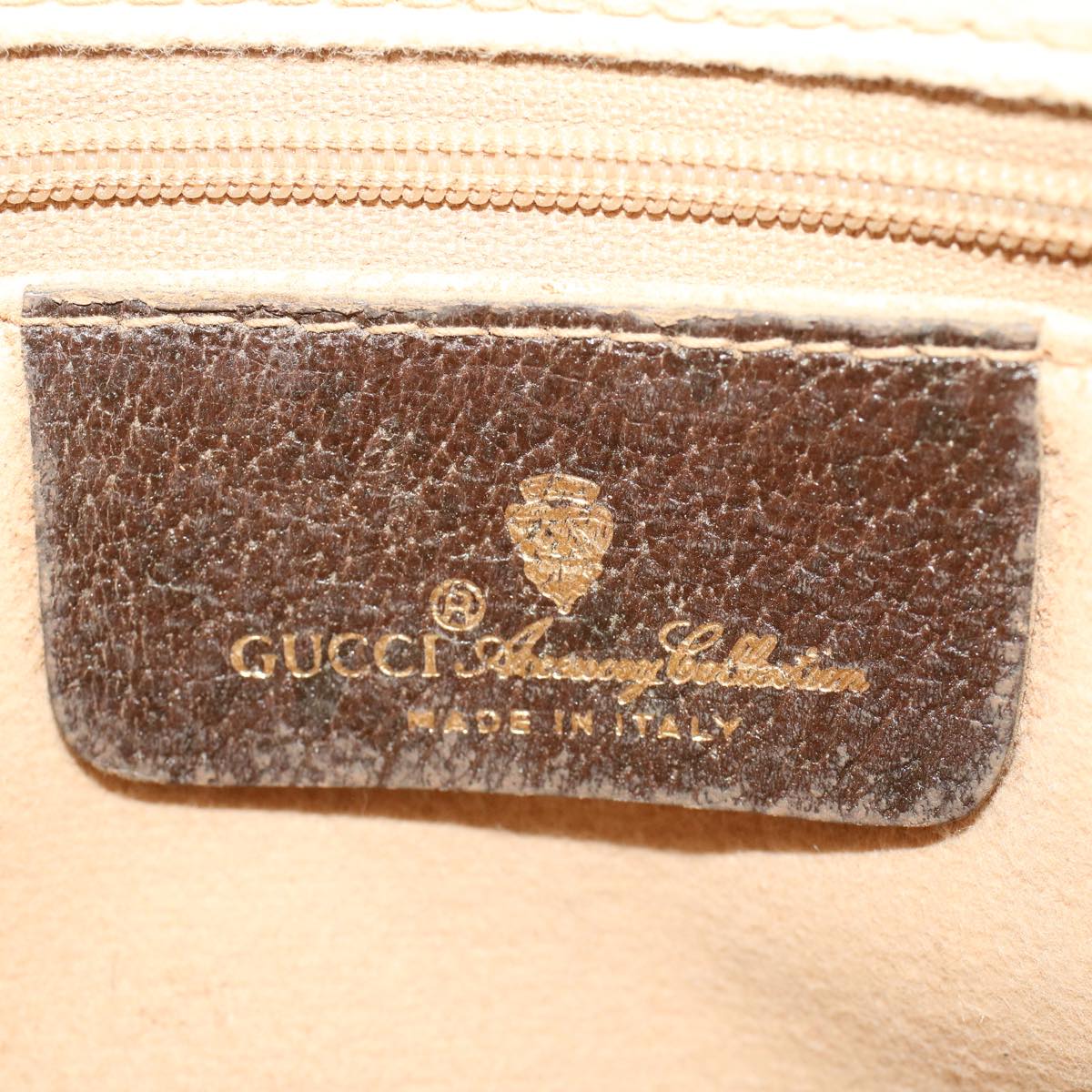 GUCCI GG Canvas Clutch Bag PVC Leather Beige 97.01.037 Auth 42879