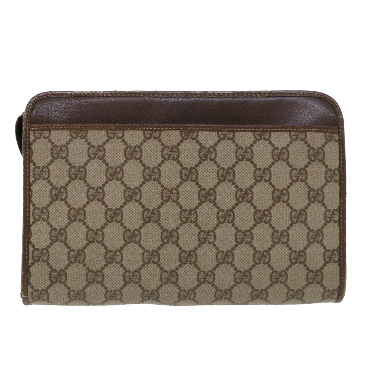 GUCCI GG Canvas Clutch Bag PVC Leather Beige 97.01.037 Auth 42879 - 0