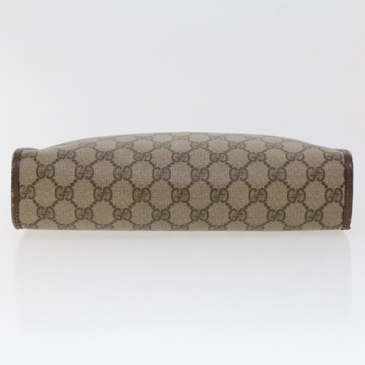 GUCCI GG Canvas Clutch Bag PVC Leather Beige 97.01.037 Auth 42879