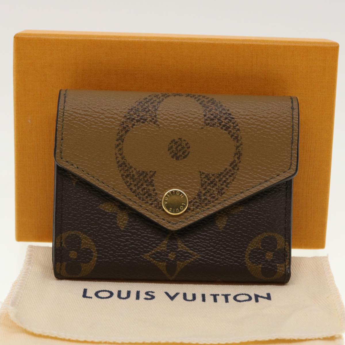 LOUIS VUITTON Monogram Reverse Portefeuille Zoe Trifold Wallet M80725 LV 42887